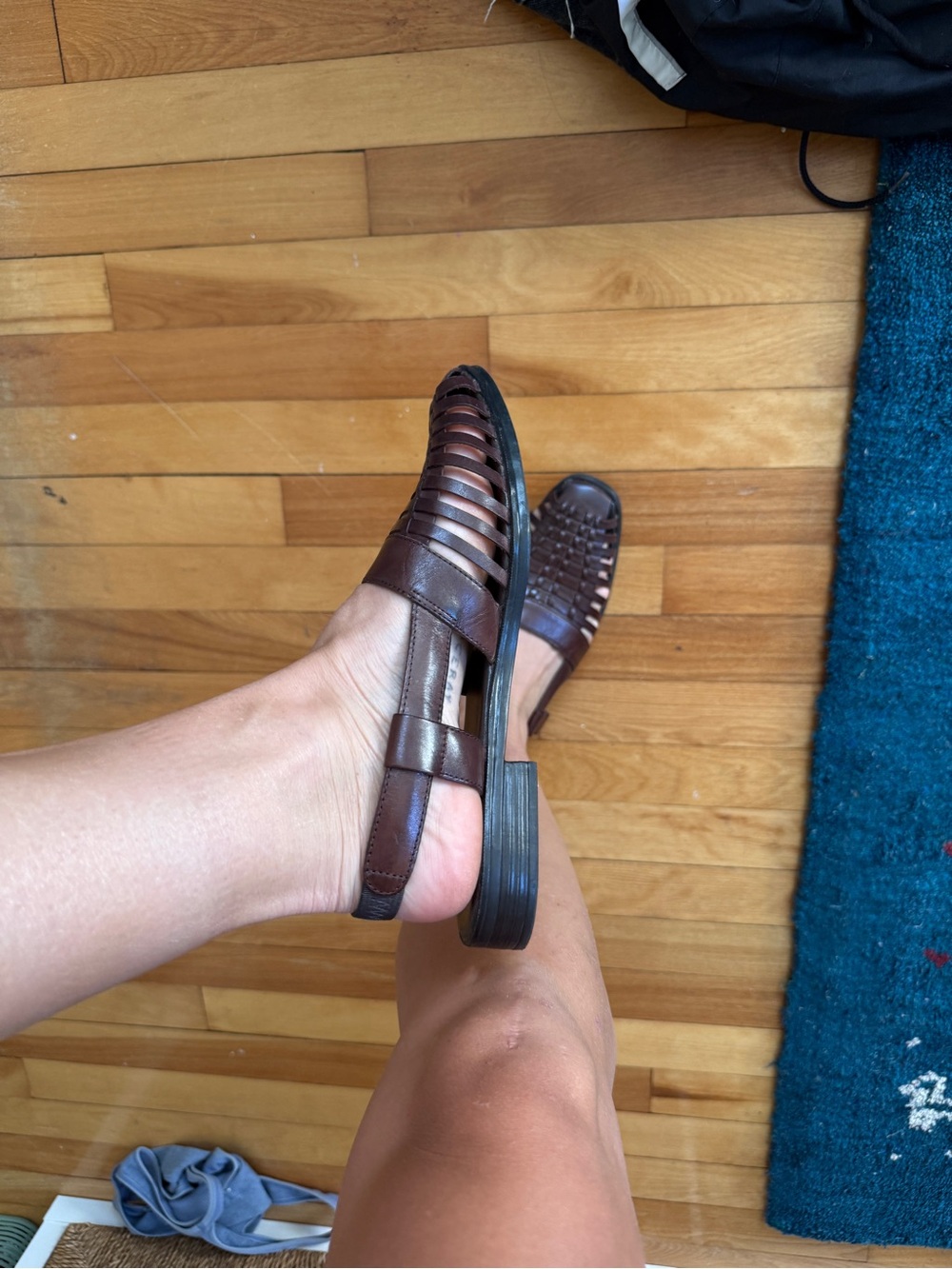 Pesaro Brown Woven Leather Slingback Sandals - Picture 4 of 4